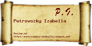 Petrovszky Izabella névjegykártya